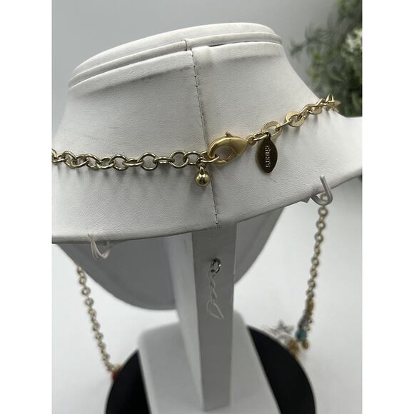 Chicos Gold Tone with Silver Tone (NWT Charms Dangle Double Strand Necklace New - Picture 5 of 16